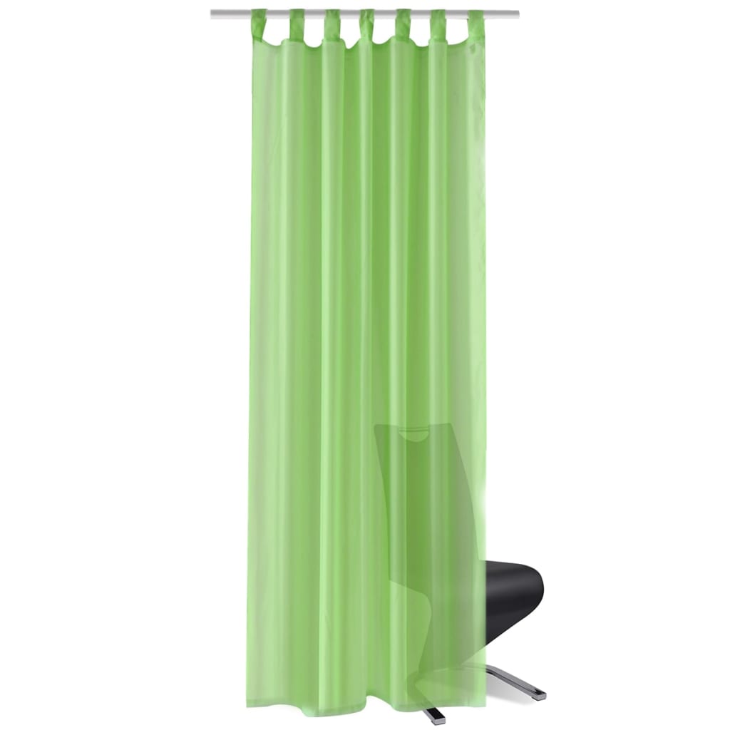 Rideau fin Vert pomme 140x175 cm 2 pcs Rideaux vidaXL   