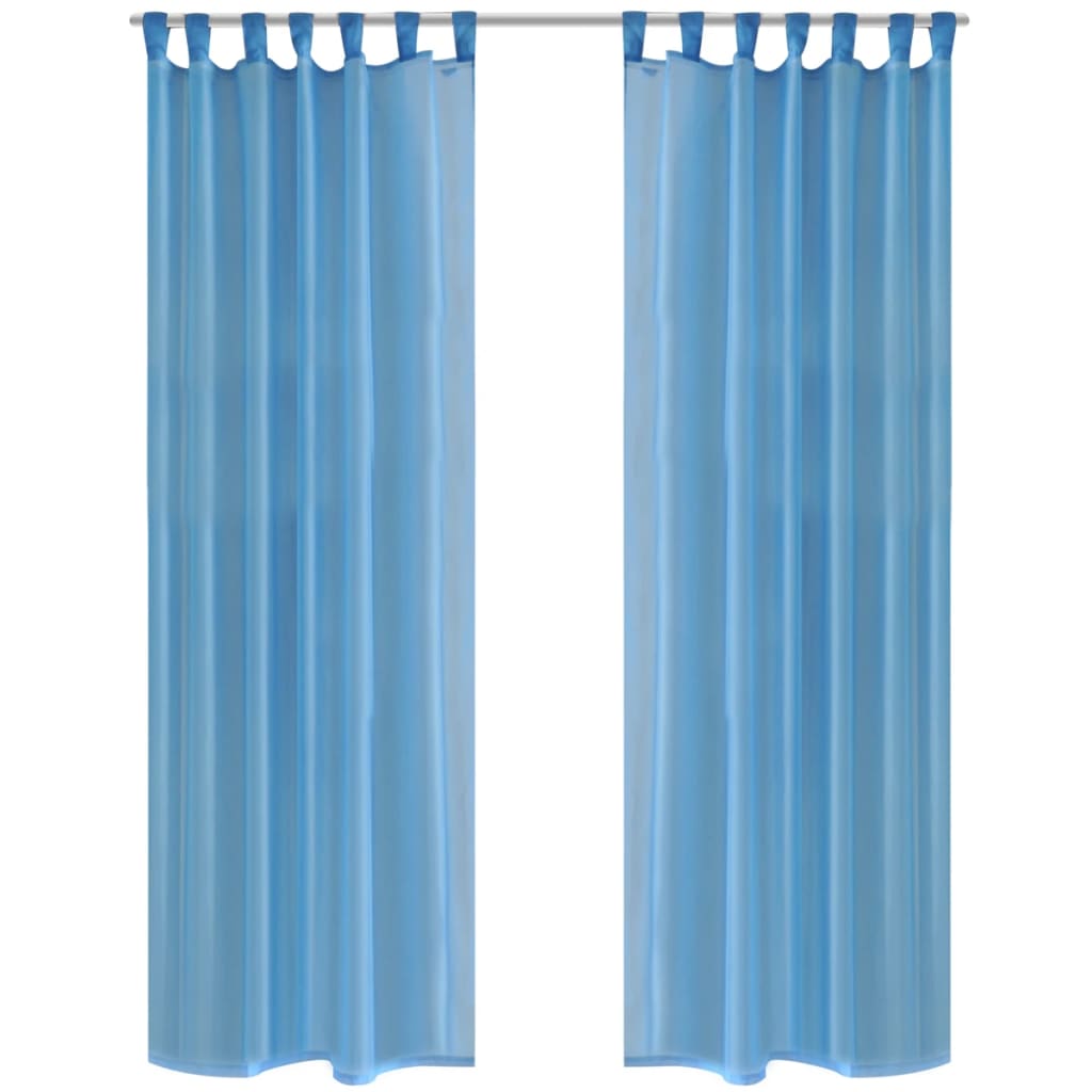 Rideau fin Turquoise 140x225 cm 2 pcs Rideaux vidaXL   