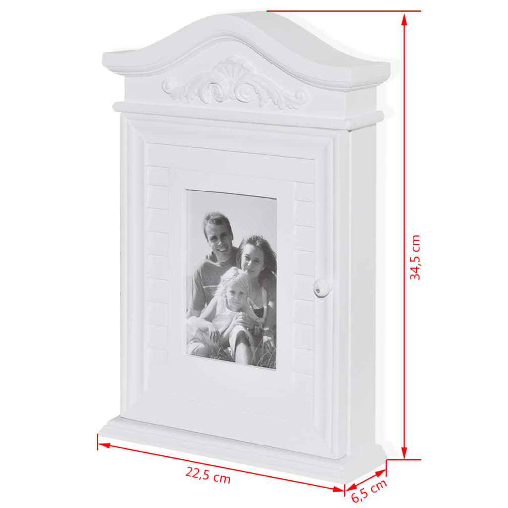 Armoire à clés avec cadre photo Blanc Casiers & armoires de rangement vidaXL   