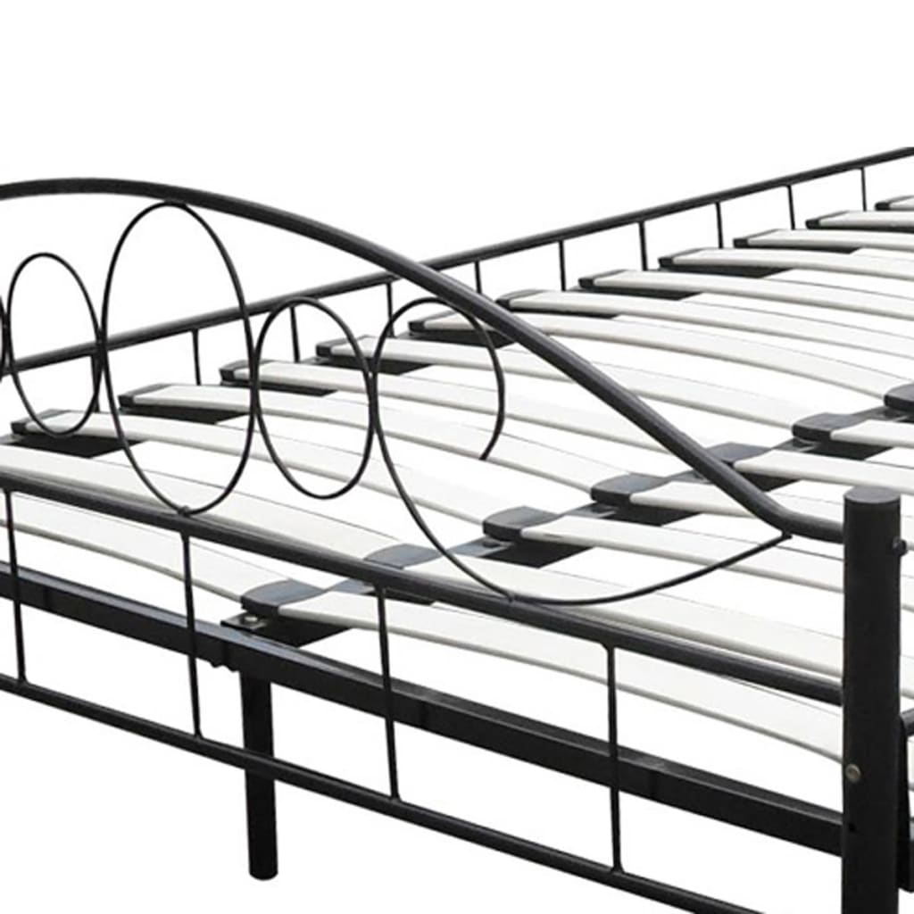 Lit avec matelas Noir Métal 180 x 200 cm Lits & cadres de lit vidaXL   