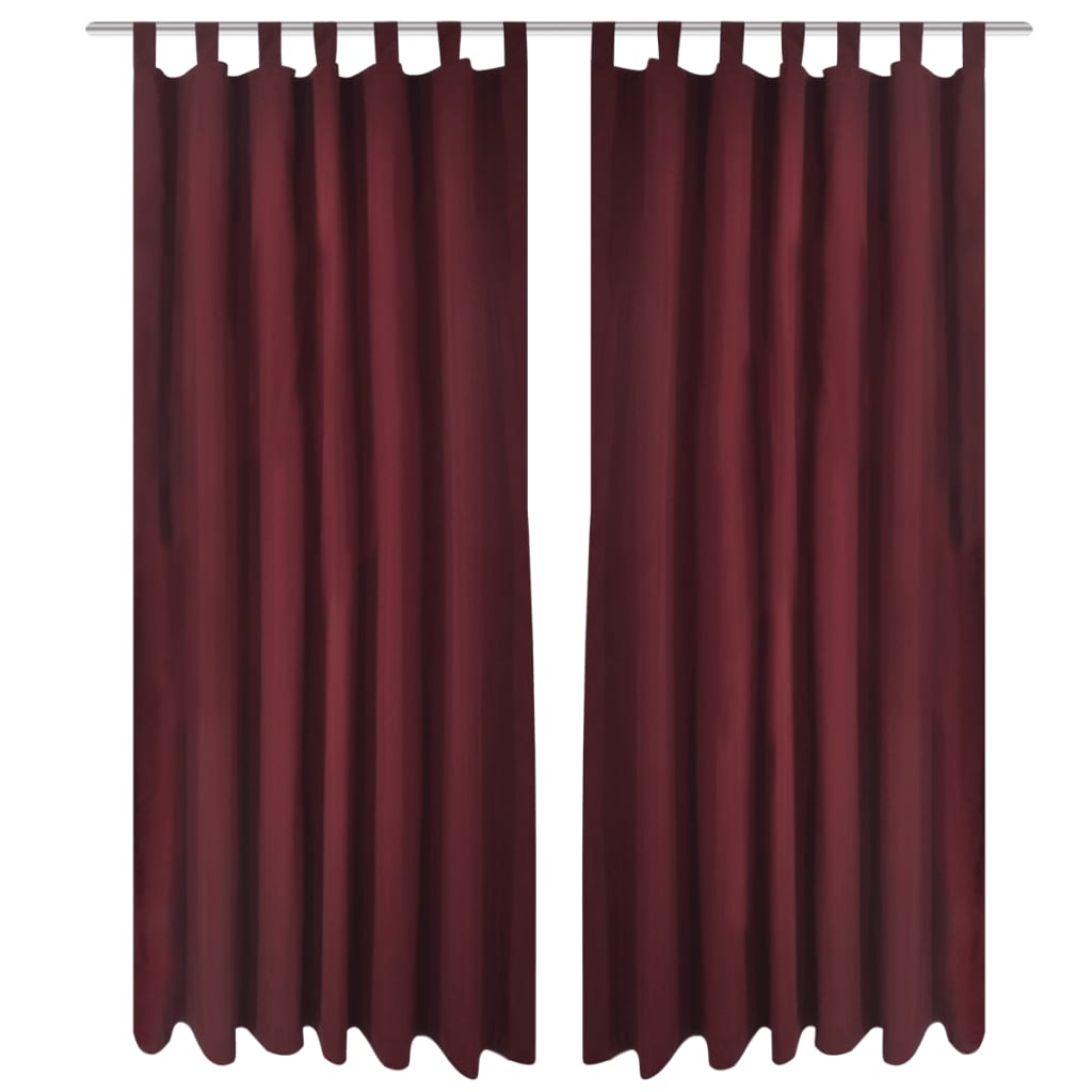 2 pcs Rideau à Passant Micro Satin Bordeaux 140 x 175 cm - Xios Store SNC