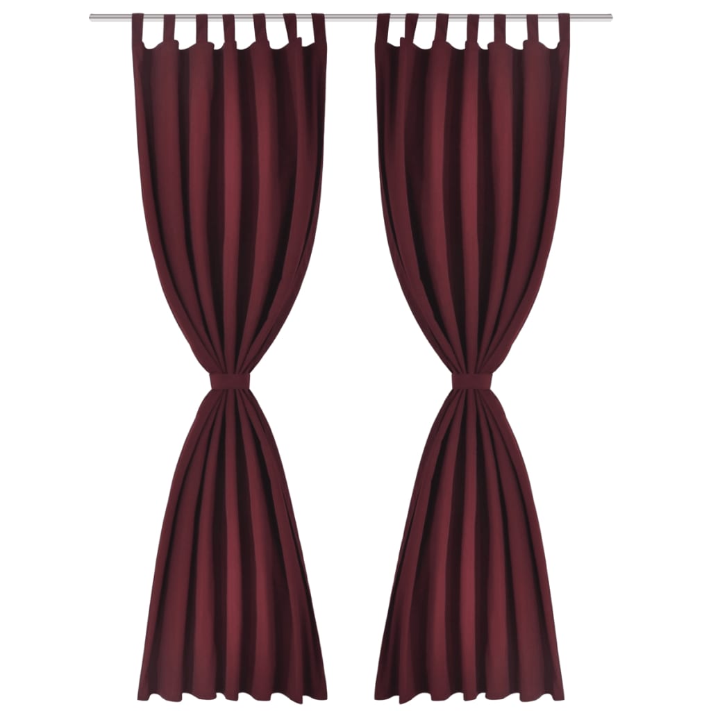 2 pcs Rideau à Passant Micro Satin Bordeaux 140 x 175 cm - Xios Store SNC