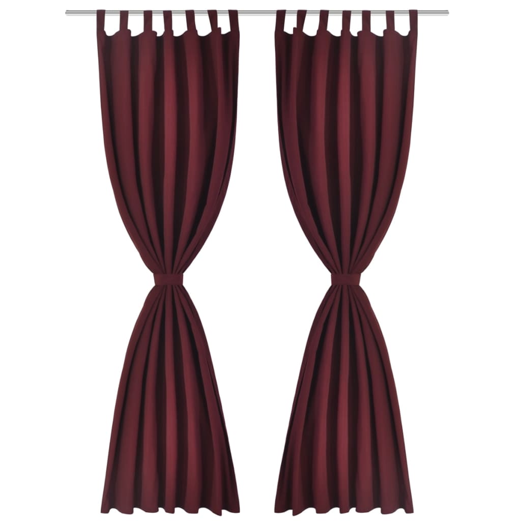 2 pcs Rideau à Passant Micro Satin Bordeaux 140 x 245 cm - Xios Store SNC