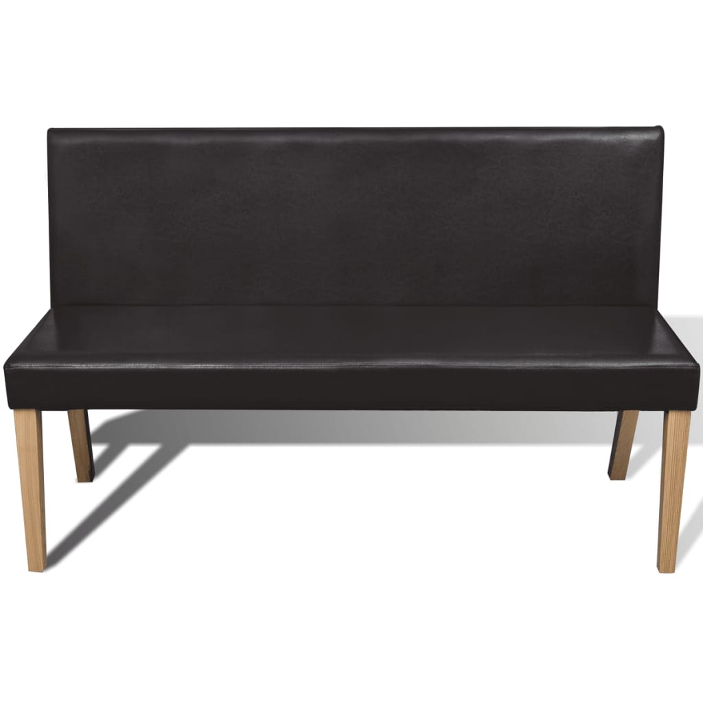 Banc 139,5 cm Marron foncé Similicuir Bancs coffres vidaXL   