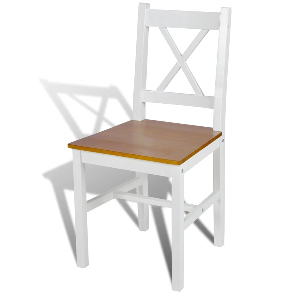 Chaises à manger lot de 2 blanc bois de pin Chaises de cuisine vidaXL   