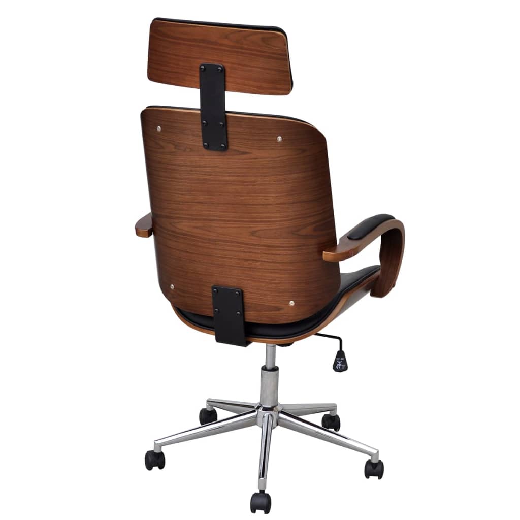 Chaise de bureau avec appuie-tête Bois cintré Similicuir - Xios Store SNC