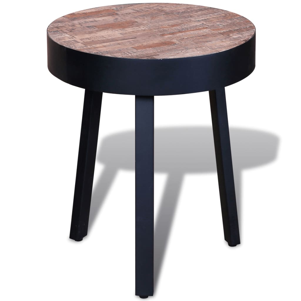 Table d'appoint ronde Bois de teck recyclé Tables d'appoint vidaXL   