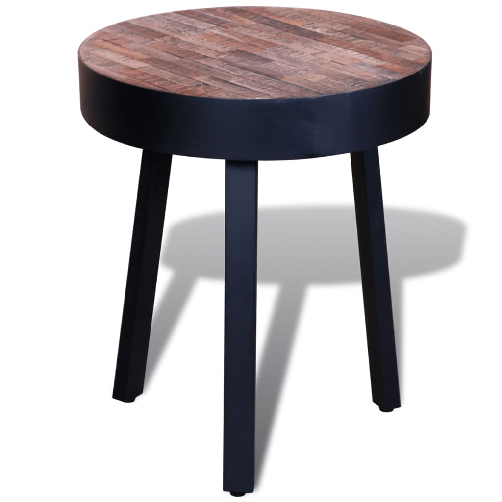 Table d'appoint ronde Bois de teck recyclé Tables d'appoint vidaXL   