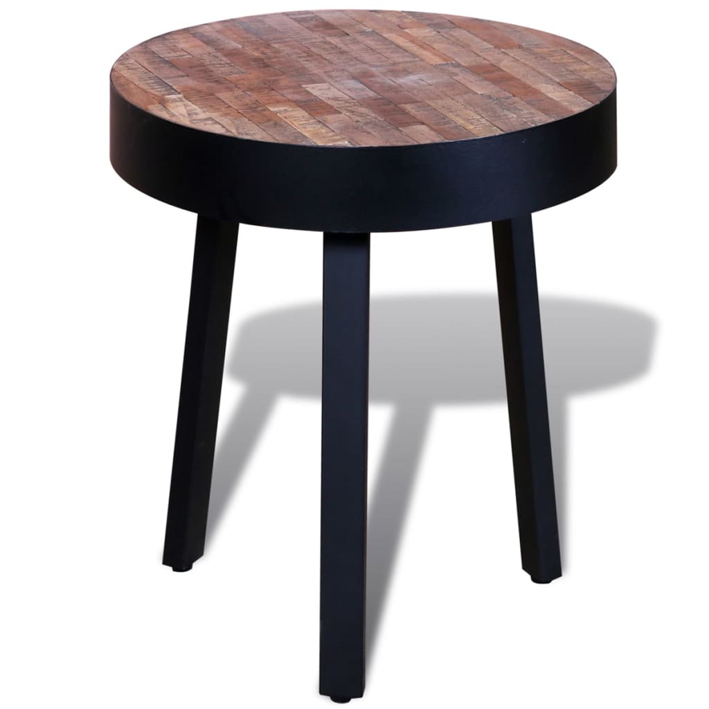 Table d'appoint ronde Bois de teck recyclé Tables d'appoint vidaXL   