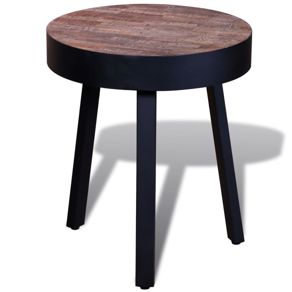 Table d'appoint ronde Bois de teck recyclé Tables d'appoint vidaXL   