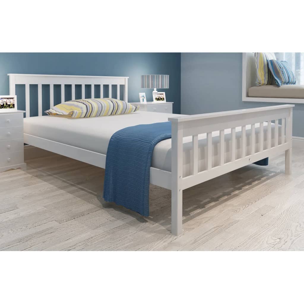 Lit avec matelas Bois de pin massif 140 x 200 cm Lits & cadres de lit vidaXL   