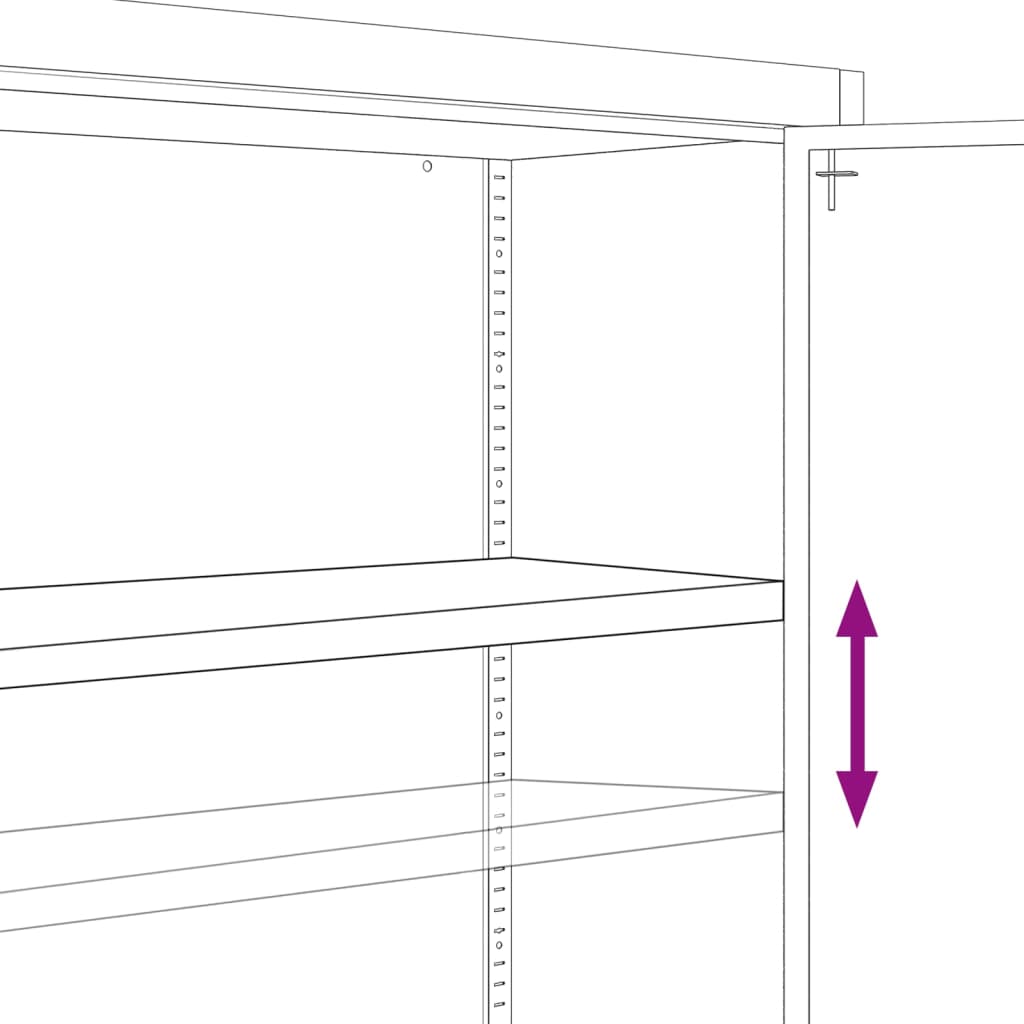 Armoire de bureau avec 2 portes Gris 90 cm Acier Classeur à tiroirs vidaXL