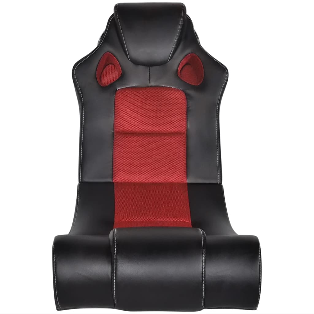 Fauteuil à bascule à enceinte Noir et rouge Similicuir Chaises de jeux vidaXL   