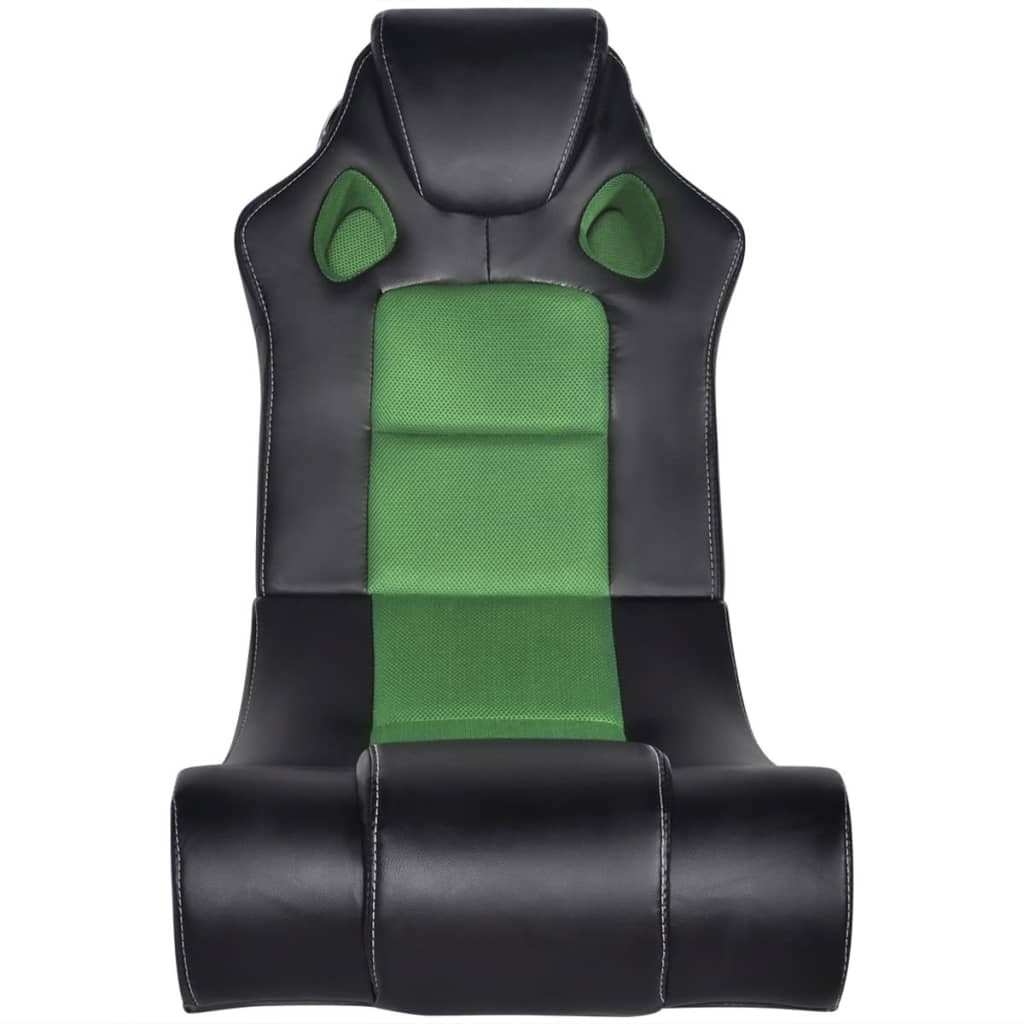 Fauteuil à bascule à enceinte Noir et vert Similicuir Chaises de jeux vidaXL   