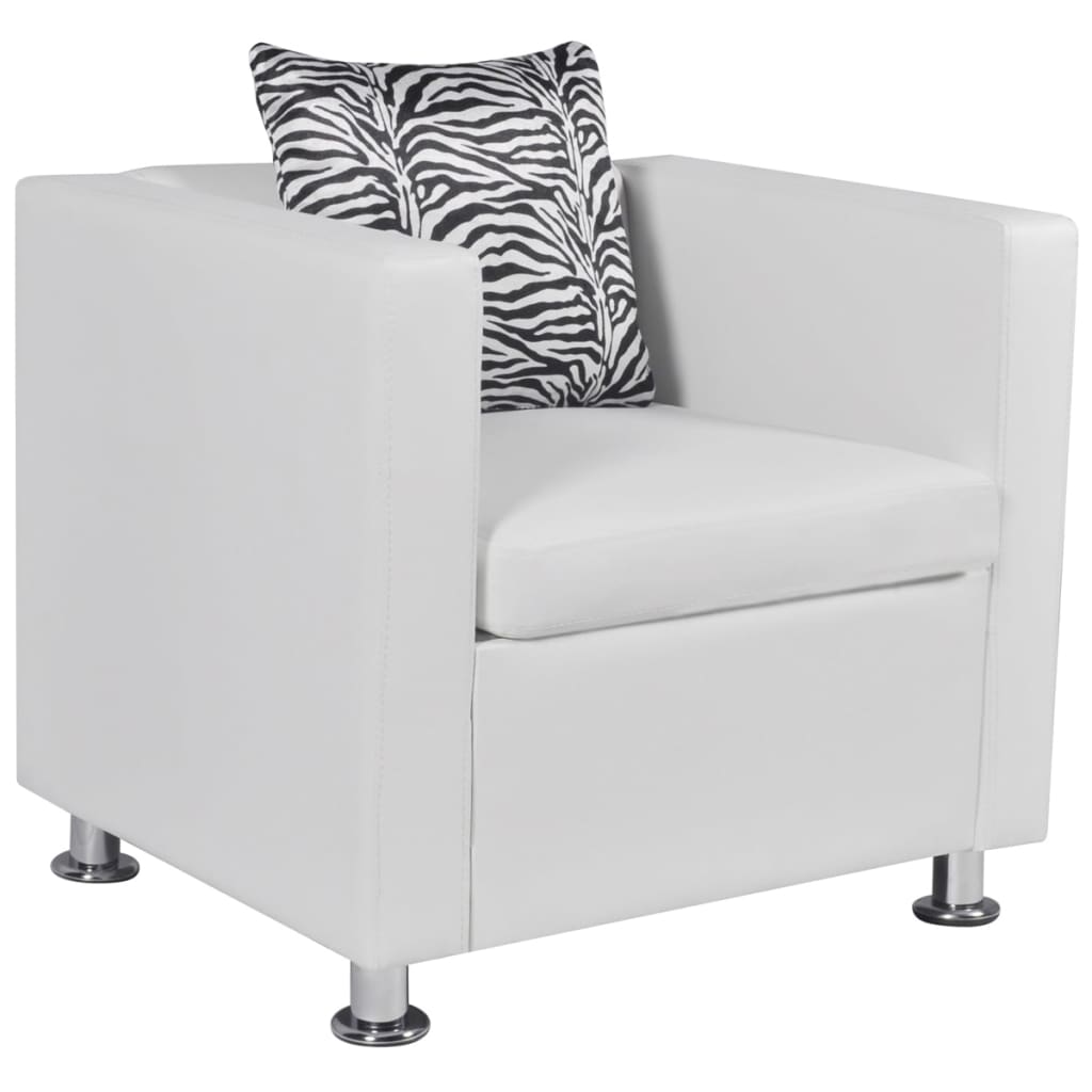 vidaXL Fauteuil blanc similicuir - Xios Store SNC