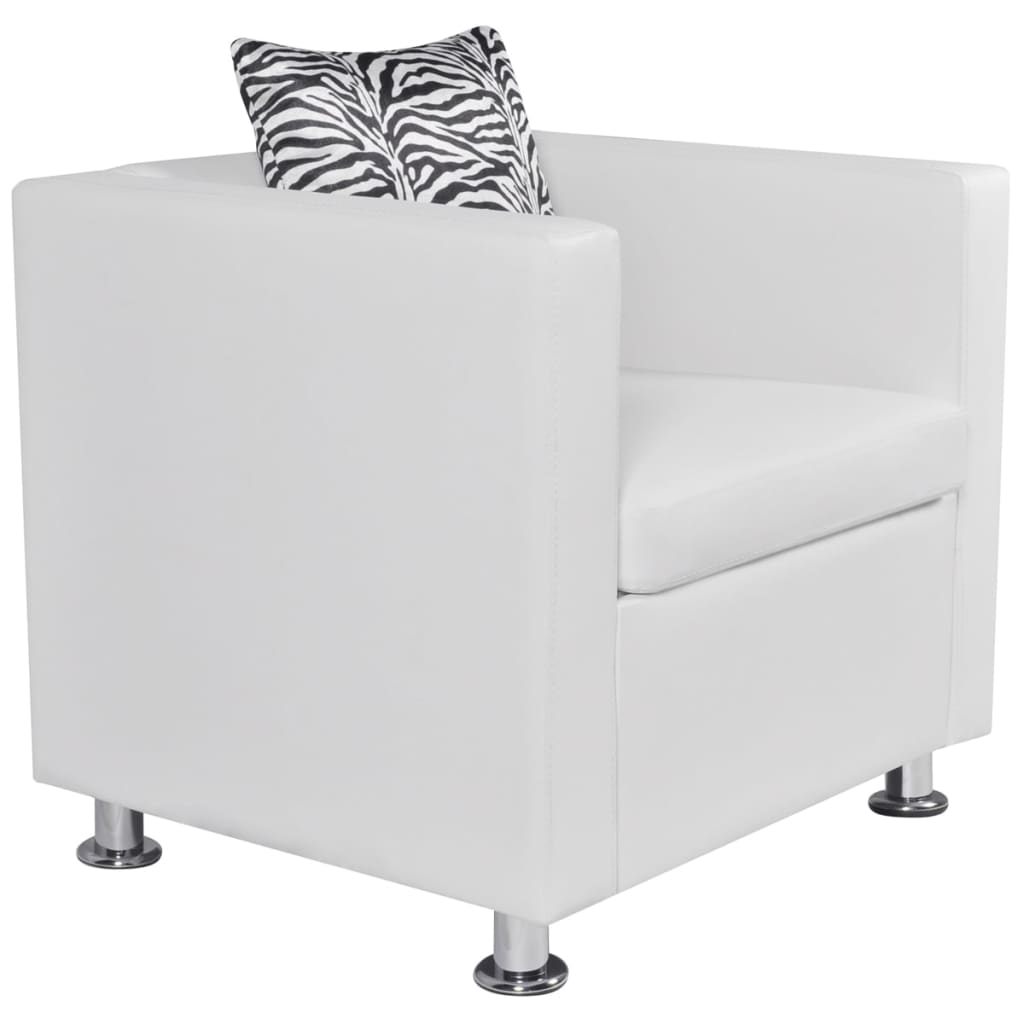 vidaXL Fauteuil blanc similicuir - Xios Store SNC