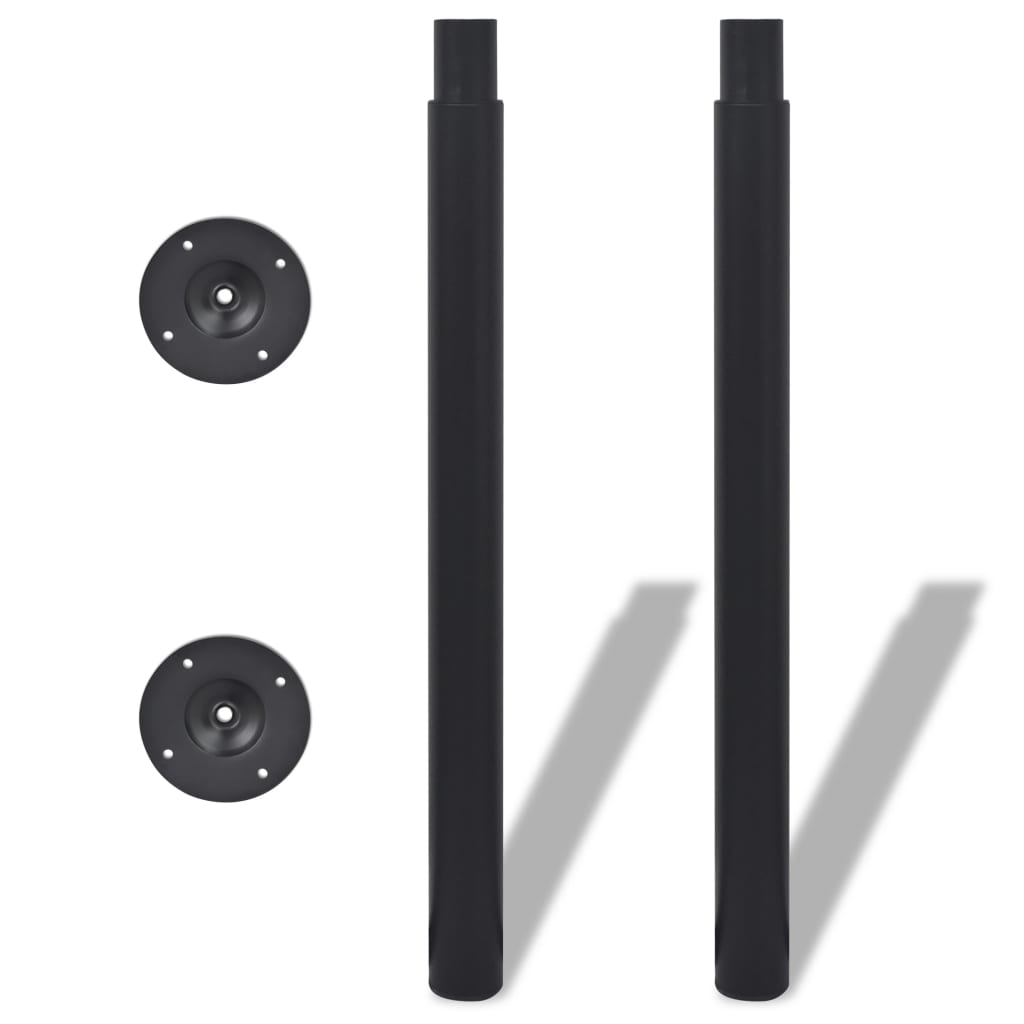 Pied de table télescopique 2 pcs Noir 710 mm - 1100 mm - Xios Store SNC