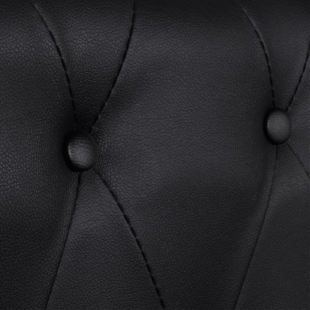 Canapé Chesterfield à 2 places cuir synthétique noir Canapés vidaXL   