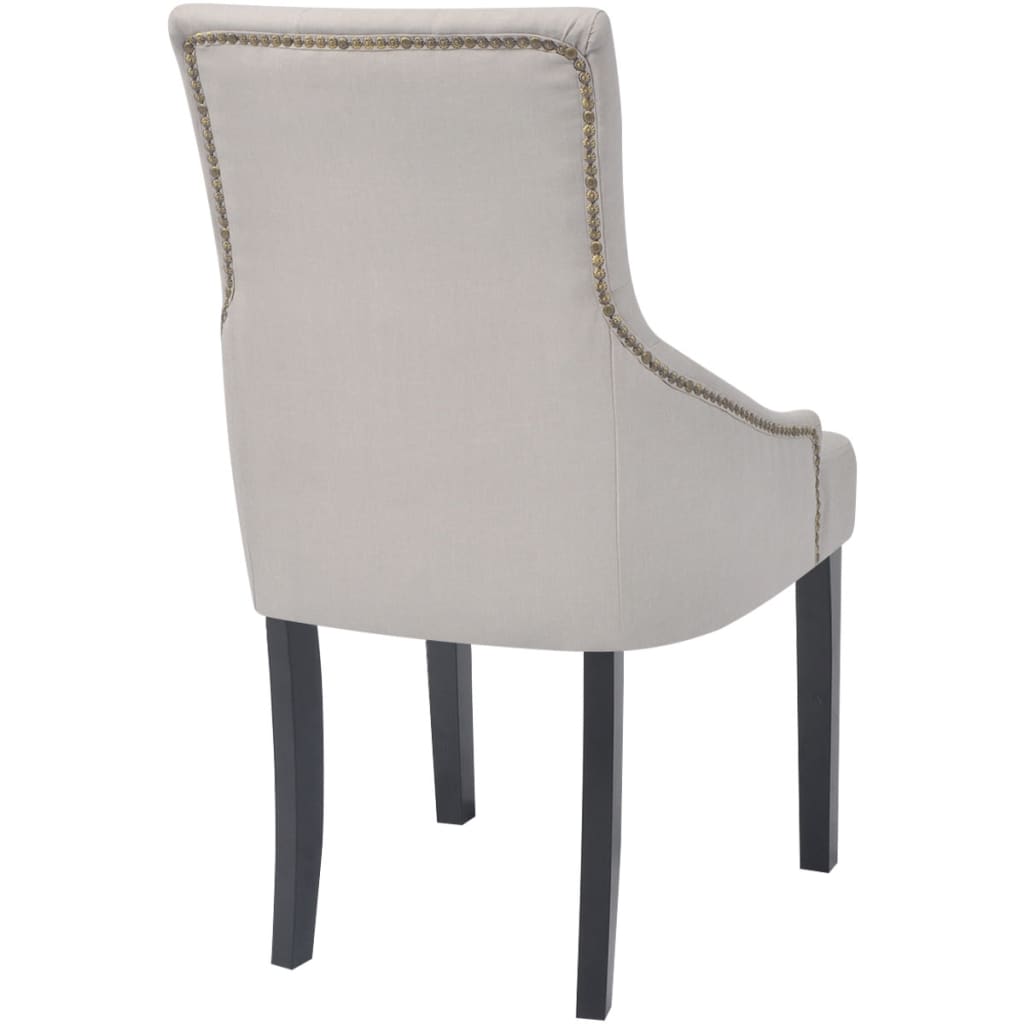 Chaises à manger lot de 2 gris crème tissu Chaises de cuisine vidaXL   