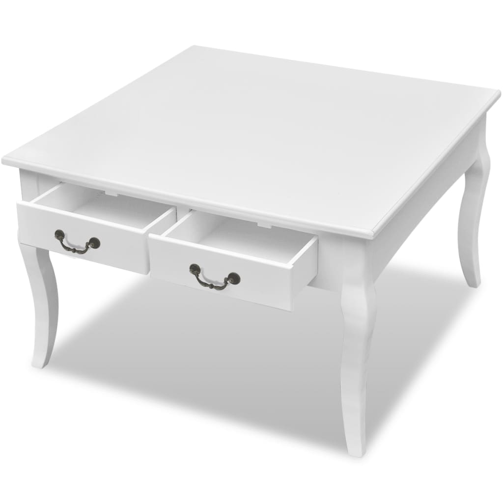 Table basse avec 4 tiroirs Blanc Tables basses vidaXL   