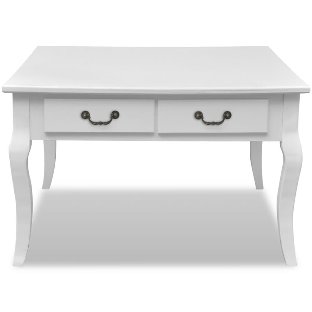 Table basse avec 4 tiroirs Blanc Tables basses vidaXL   