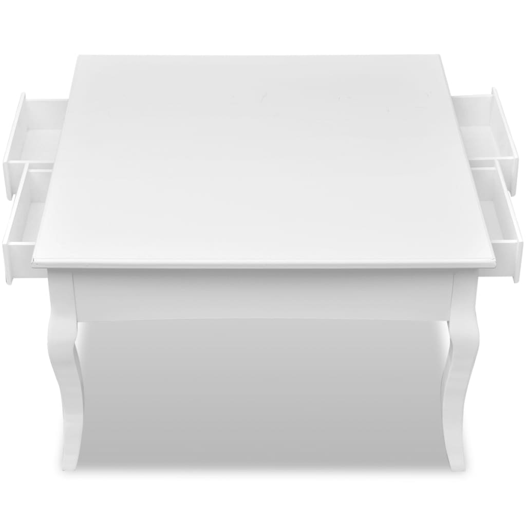 Table basse avec 4 tiroirs Blanc Tables basses vidaXL   