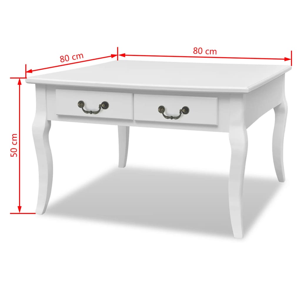 Table basse avec 4 tiroirs Blanc Tables basses vidaXL   