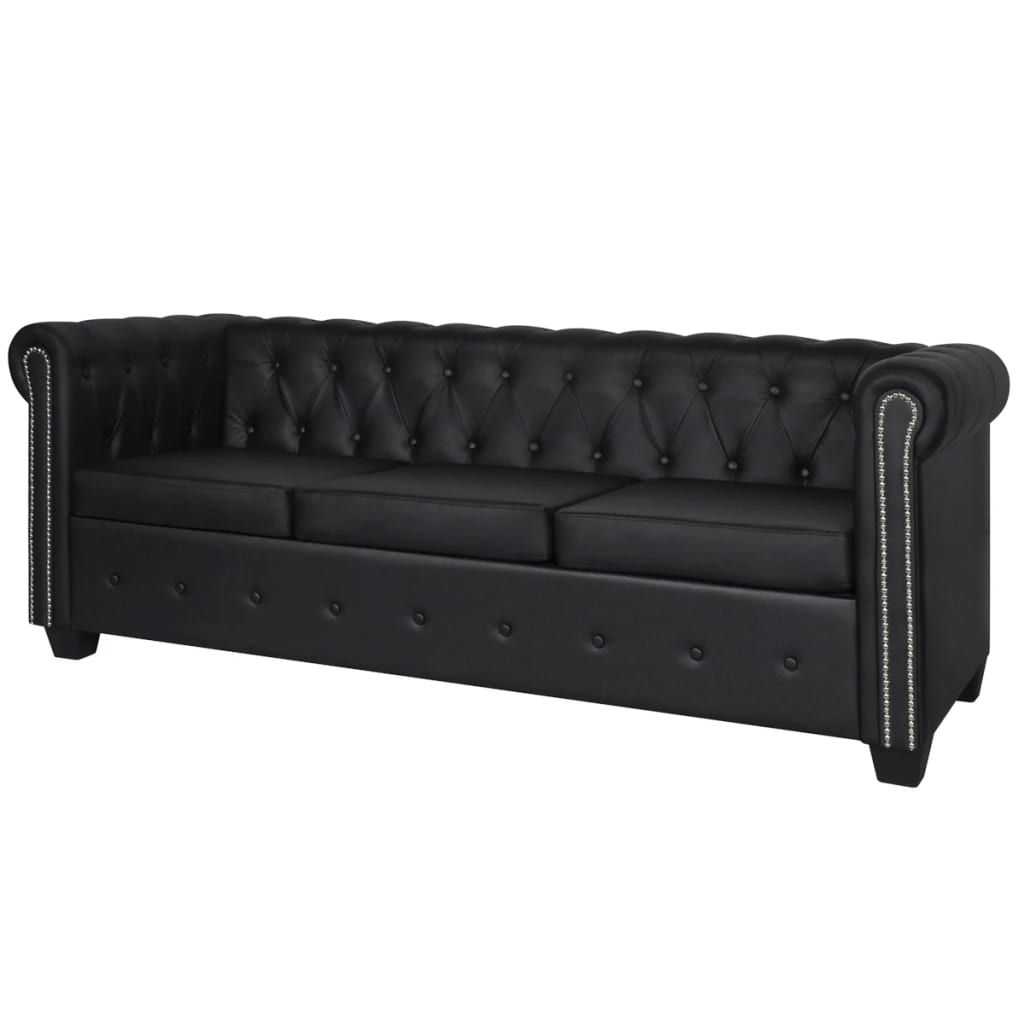 Canapé Chesterfield à 2 places et à 3 places noir Canapés vidaXL   