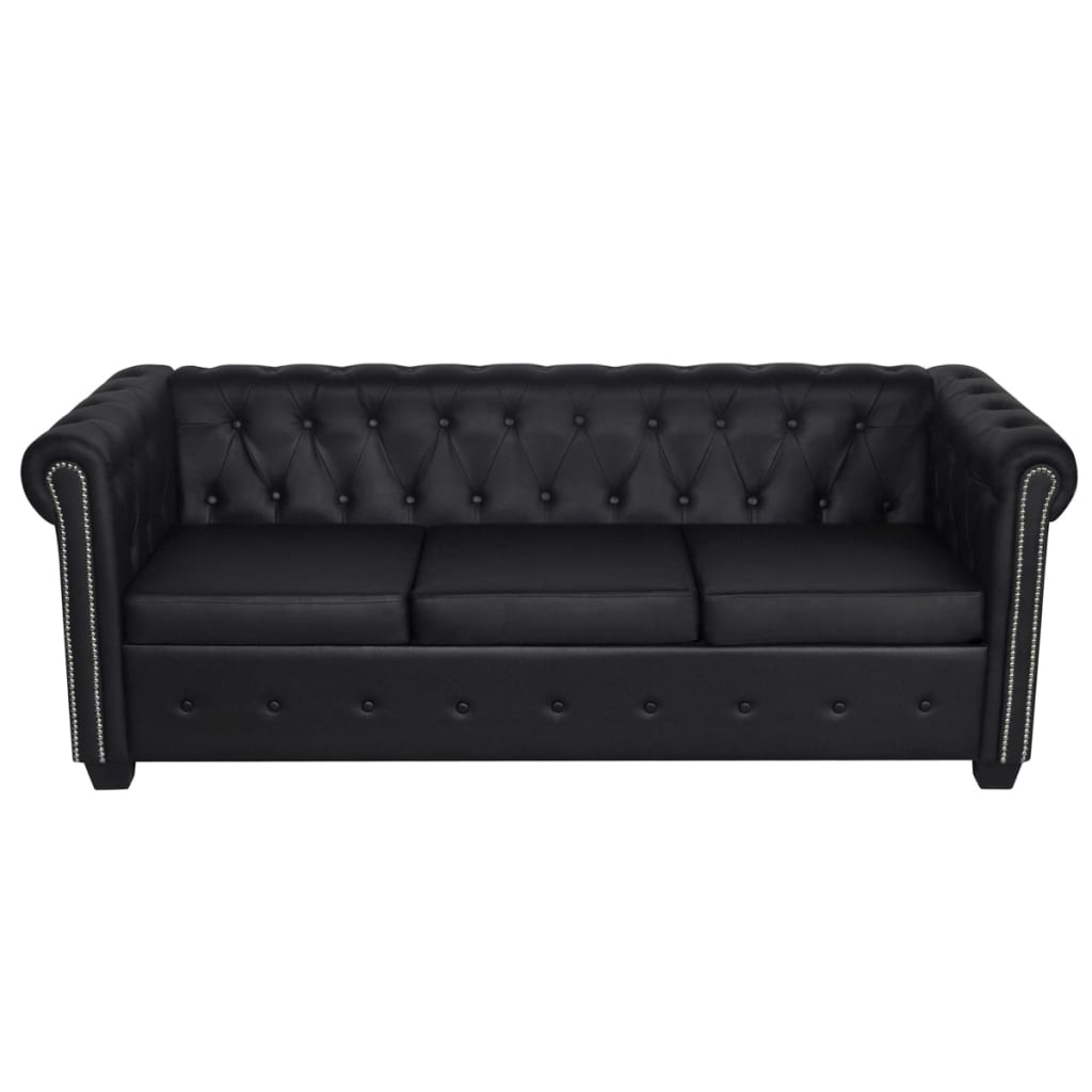 Canapé Chesterfield à 2 places et à 3 places noir Canapés vidaXL   