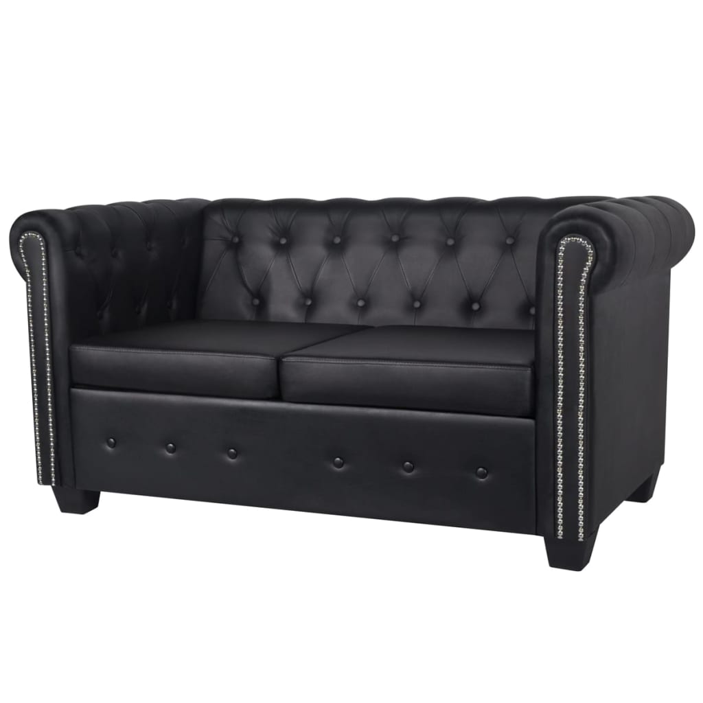 Canapé Chesterfield à 2 places et à 3 places noir Canapés vidaXL   