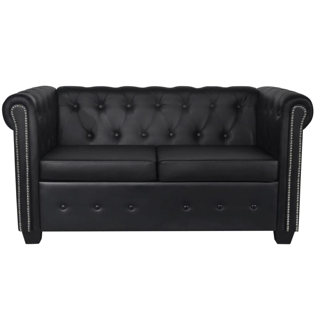 Canapé Chesterfield à 2 places et à 3 places noir Canapés vidaXL   