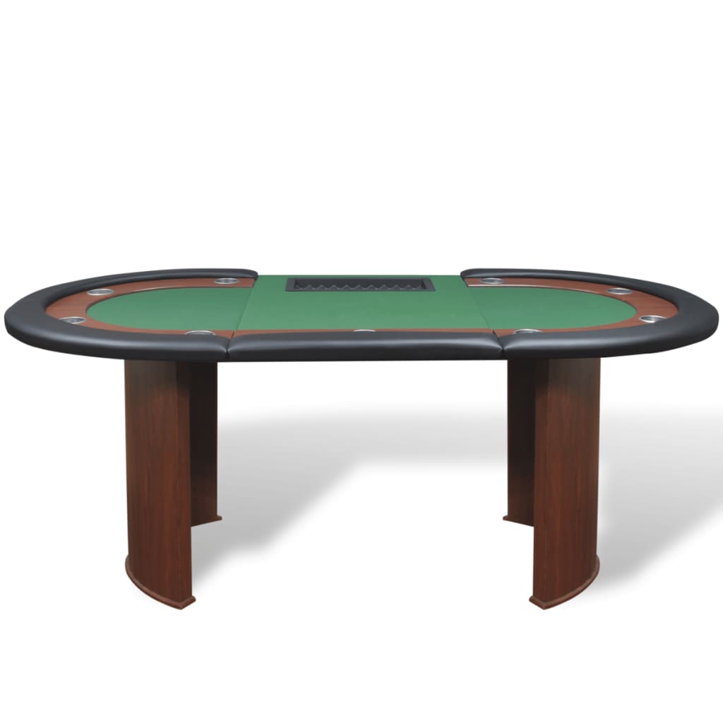 Table de poker pour 10 joueurs avec espace de croupier Vert Tables de poker & de jeux vidaXL   