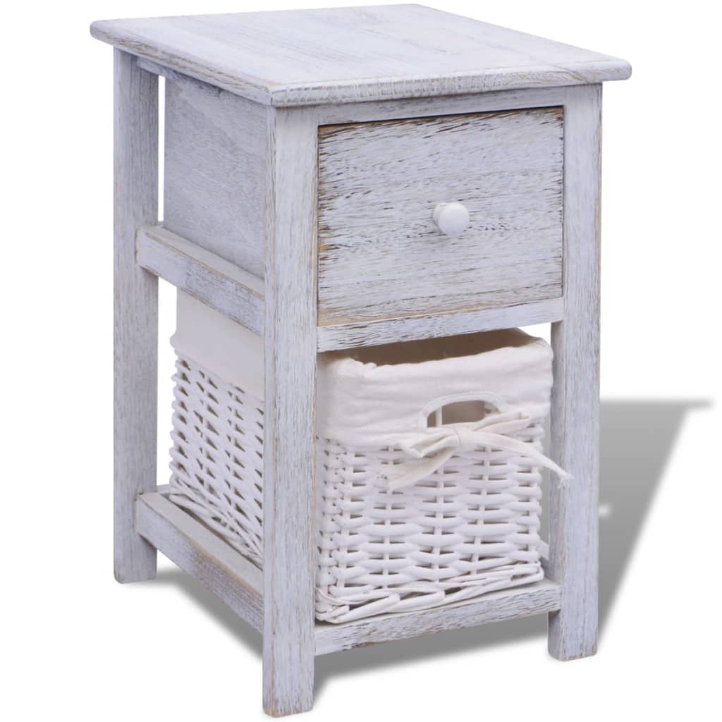 Table de chevet Bois Blanc Tables de chevet vidaXL   