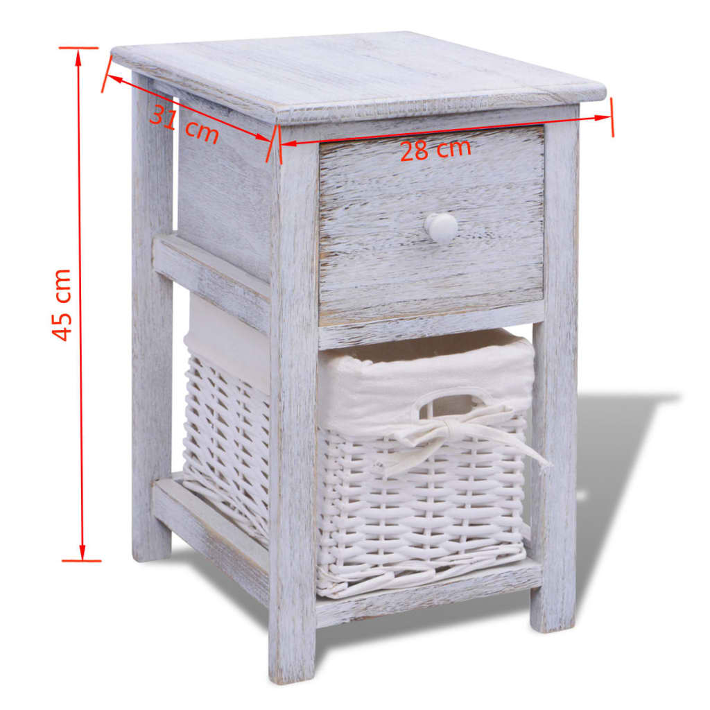 Table de chevet Bois Blanc Tables de chevet vidaXL   