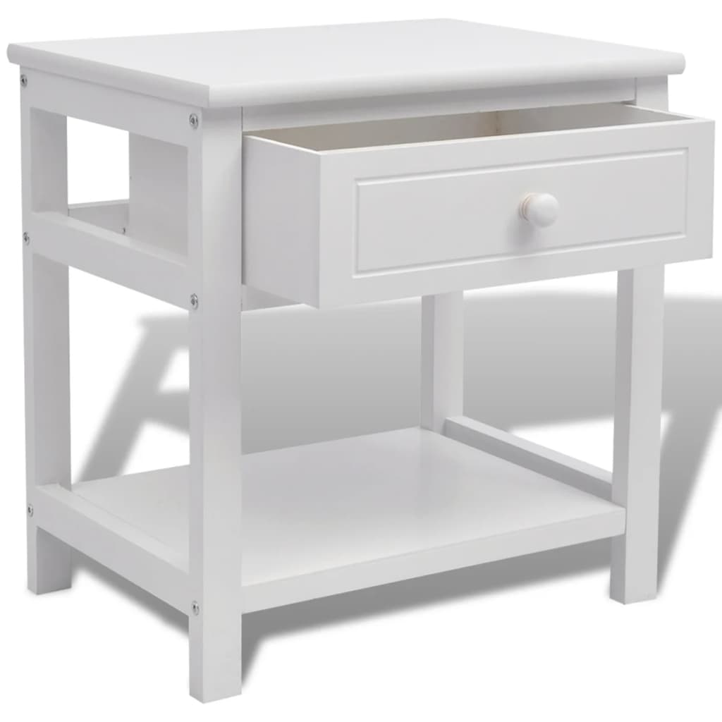 Table de chevet 2 pcs Bois Blanc Tables de chevet vidaXL   