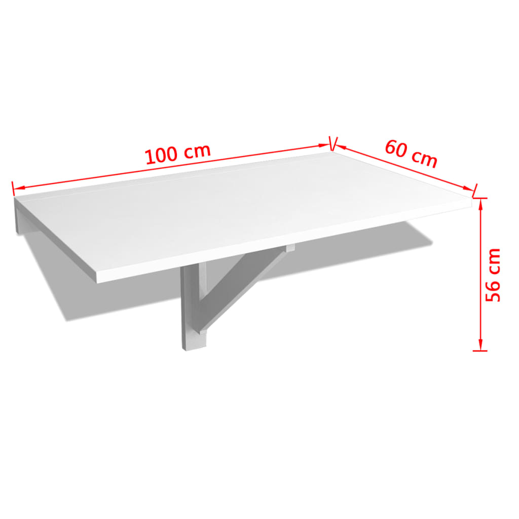 Table murale rabattable Blanc 100x60 cm Tables pliantes vidaXL   