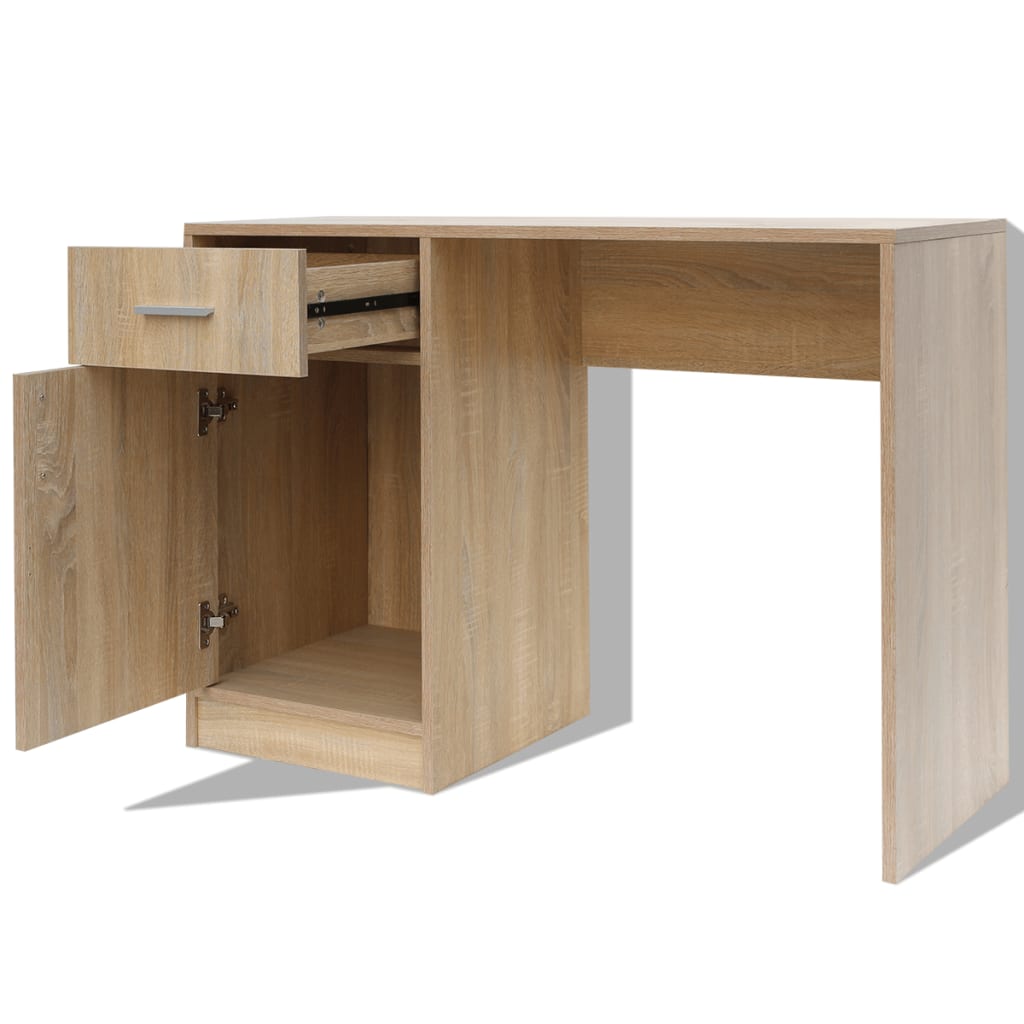 Bureau avec tiroir et placard Chêne 100x40x73 cm Bureaux vidaXL   