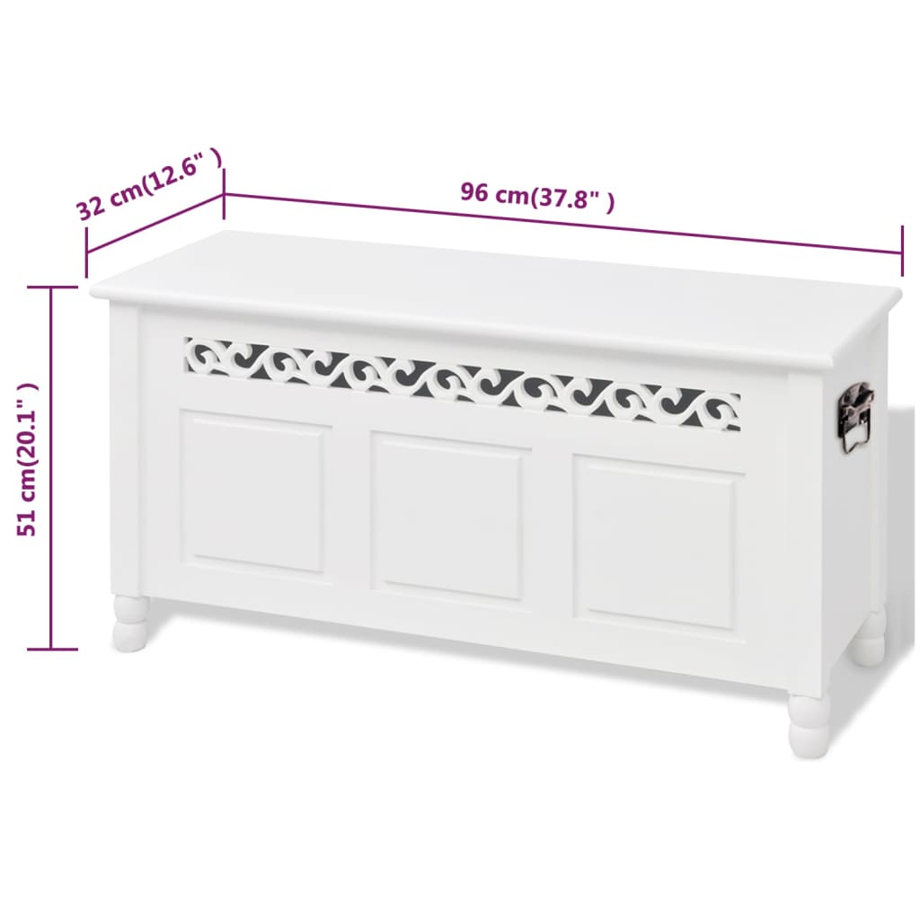 Banc de rangement en style baroque PFDM blanc Bancs coffres vidaXL   