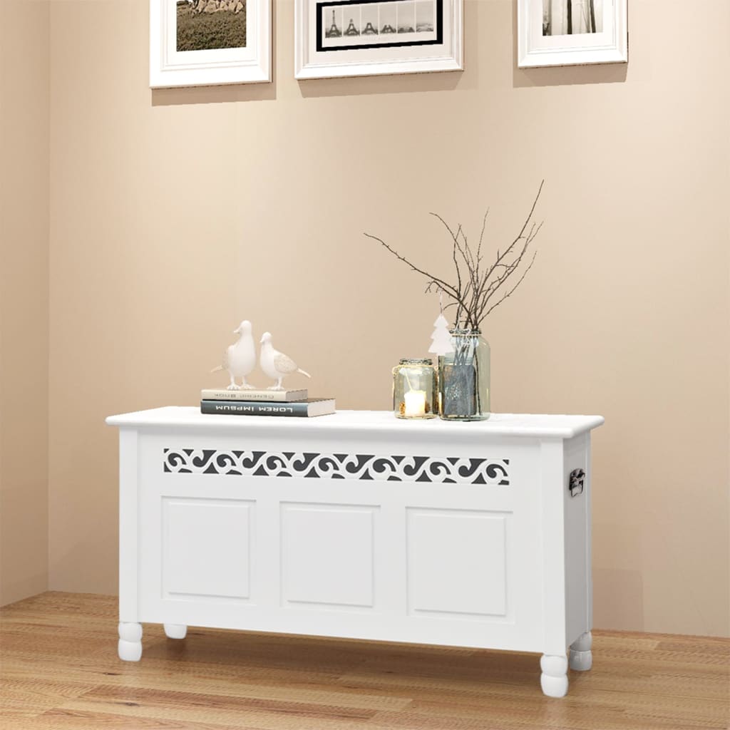 Banc de rangement en style baroque PFDM blanc Bancs coffres vidaXL   