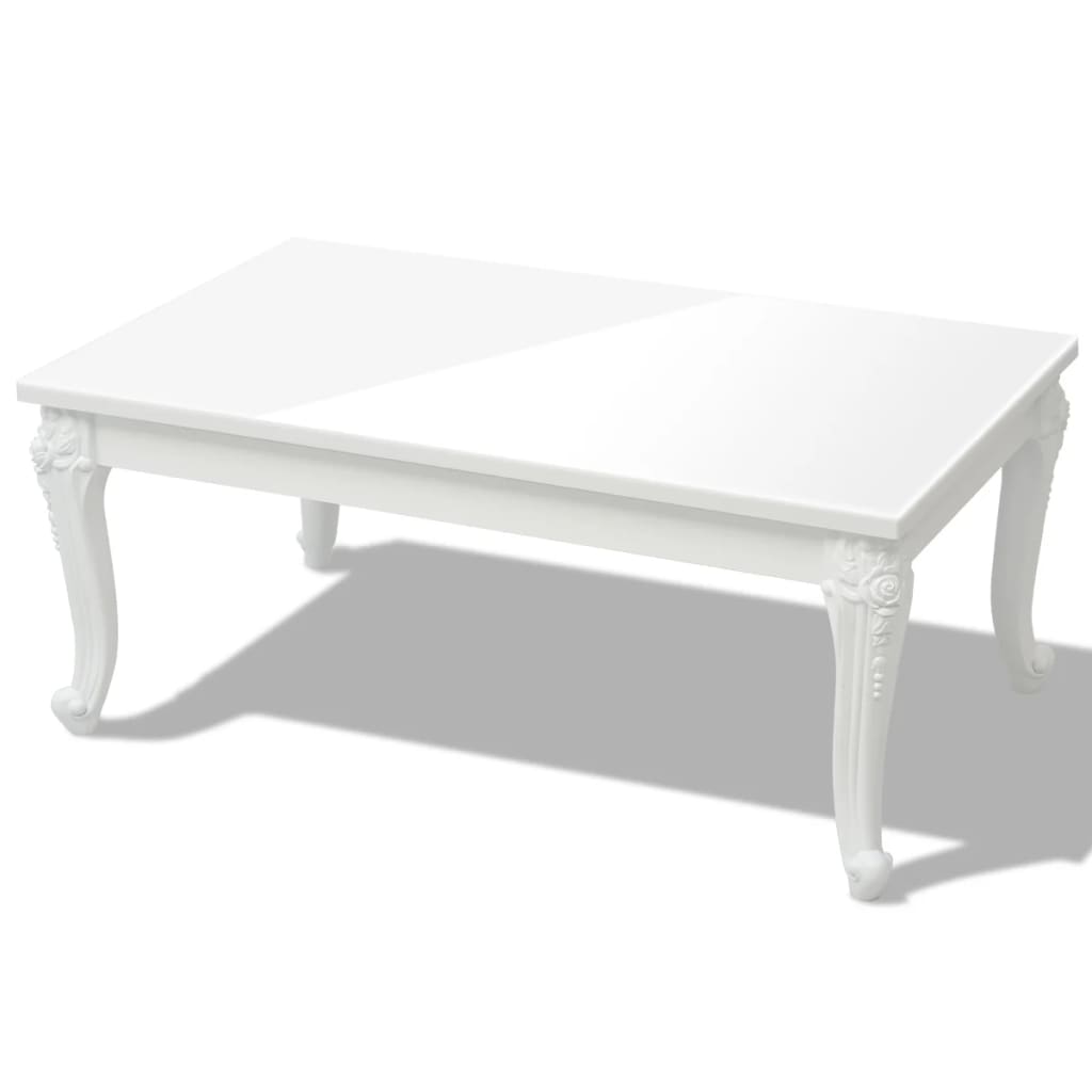 Table basse 100x60x42 cm Blanc brillant Tables basses vidaXL