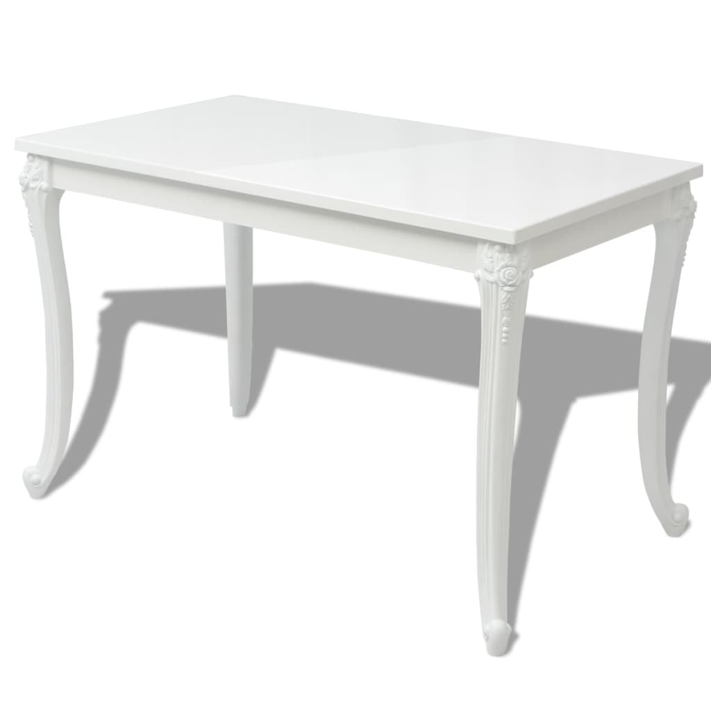 Table à manger 116x66x76 cm blanc brillant Tables à manger vidaXL