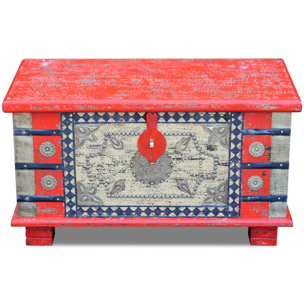 Coffre de rangement Bois de manguier rouge 80 x 40 x 45 cm Coffres de rangement vidaXL   