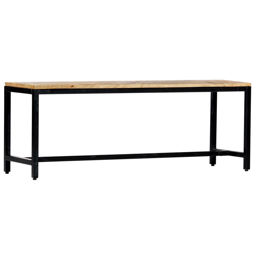 Banc à dîner 120 cm Bois de manguier massif brut Bancs de cuisine & salle à manger vidaXL   