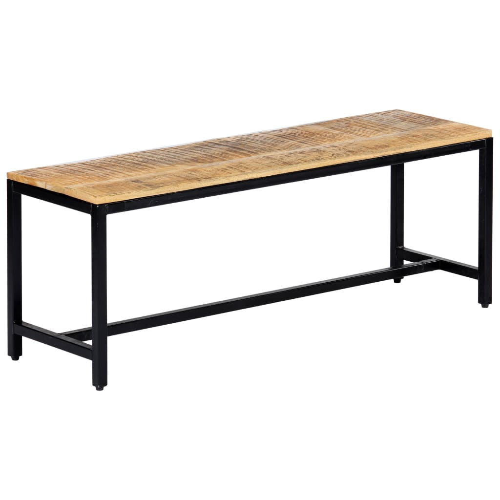 Banc à dîner 120 cm Bois de manguier massif brut Bancs de cuisine & salle à manger vidaXL   