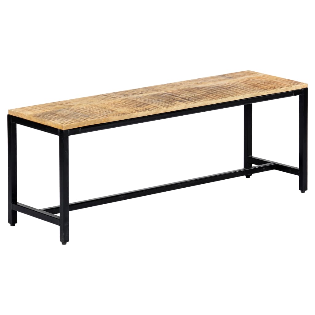 Banc à dîner 120 cm Bois de manguier massif brut Bancs de cuisine & salle à manger vidaXL   