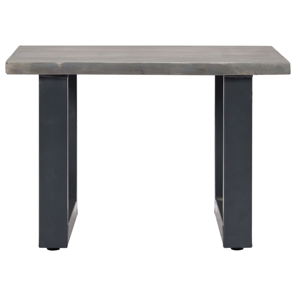 Table basse avec bord naturel Gris 60x60x40 cm Bois d'acacia Tables basses vidaXL   