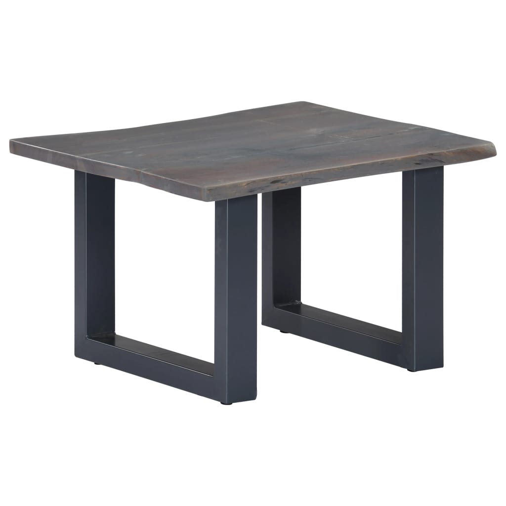 Table basse avec bord naturel Gris 60x60x40 cm Bois d'acacia Tables basses vidaXL   