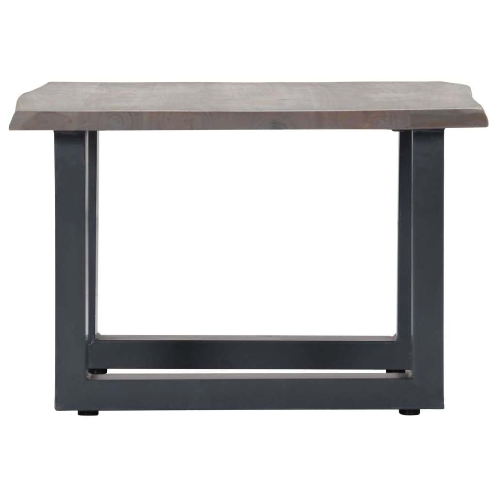 Table basse avec bord naturel Gris 60x60x40 cm Bois d'acacia Tables basses vidaXL   