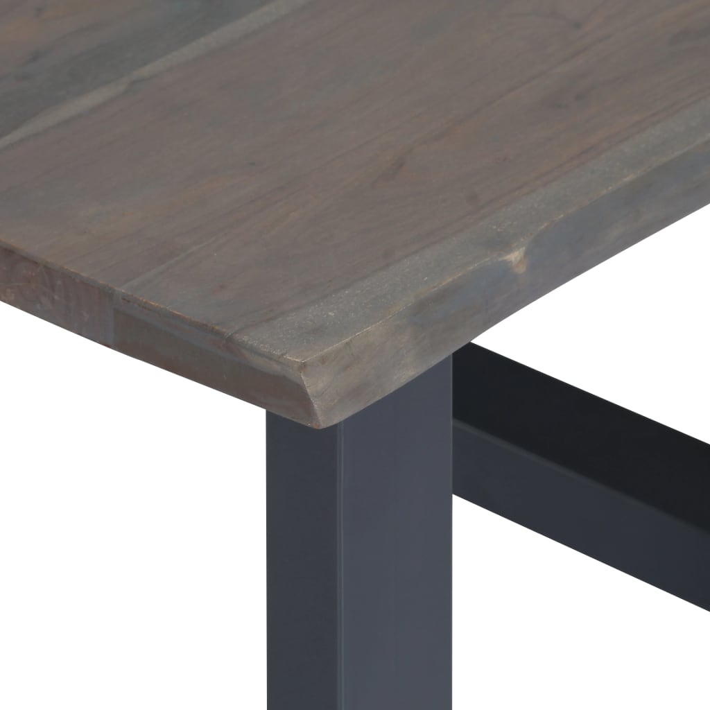 Table basse avec bord naturel Gris 60x60x40 cm Bois d'acacia Tables basses vidaXL   