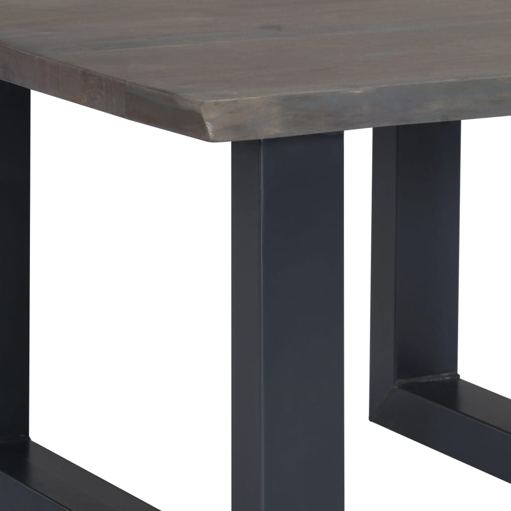 Table basse avec bord naturel Gris 60x60x40 cm Bois d'acacia Tables basses vidaXL   